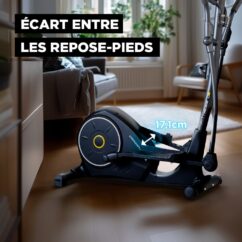 Vélo Elliptique Compact et Silencieux 24 Niveaux de Résistance et Foulée de 30cm – Image 5