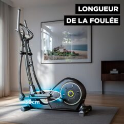 Vélo Elliptique Compact et Silencieux 24 Niveaux de Résistance et Foulée de 30cm – Image 6