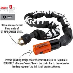 Kryptonite Chaîne Antivol 90cm - Evolution Integrated Chain 1090 - noir – Image 4