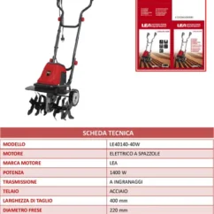 Motobineuse électrique 1400W fraisage 40cm LEA LE40140-40W - Image 5